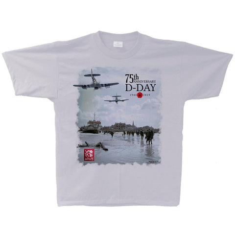 D-Day 75th Anniversary Liquid Silver Adult T-Shirt