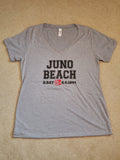 Juno Beach Ladies V Neck T Shirt - Heather Gray