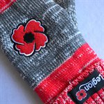 RED/GREY KNITTED POPPY MITTS (Adult and Youth Size options)